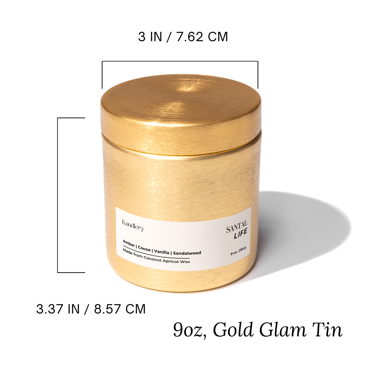 White Label Candle | 9 oz Gold Jar Eco Luxury | Coconut Wax