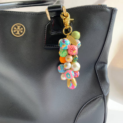 Bright Floral Purse Charm & Keychain
