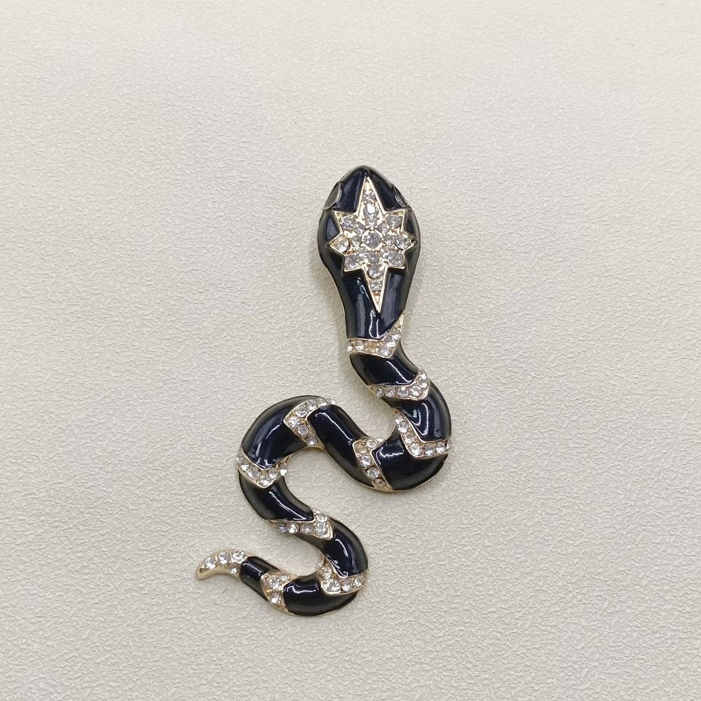 Multi-Style Inlaid Rhinestone Enamel Snake Brooch