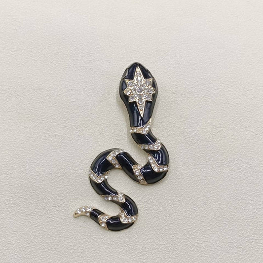 Multi-Style Inlaid Rhinestone Enamel Snake Brooch