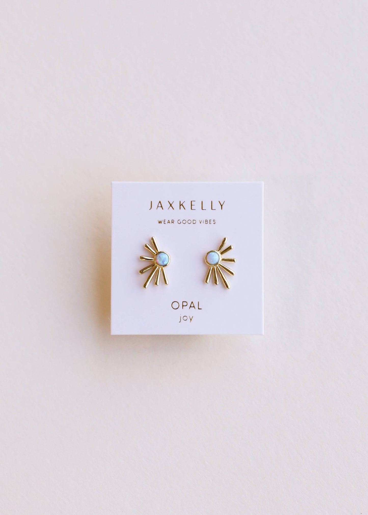 Sun Ray Fire Opal Gold Earrings