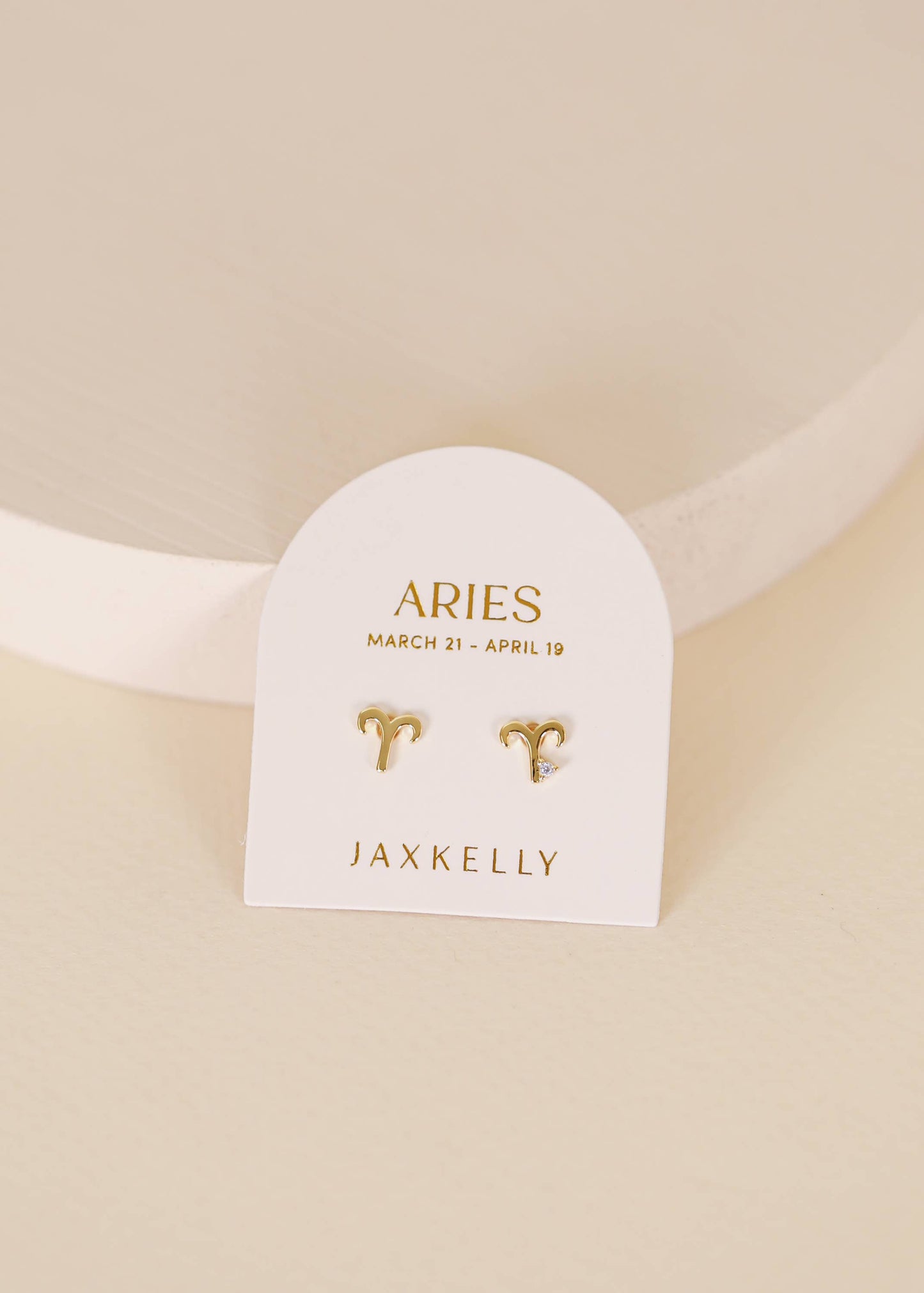 Aries Zodiac Gold Earrings