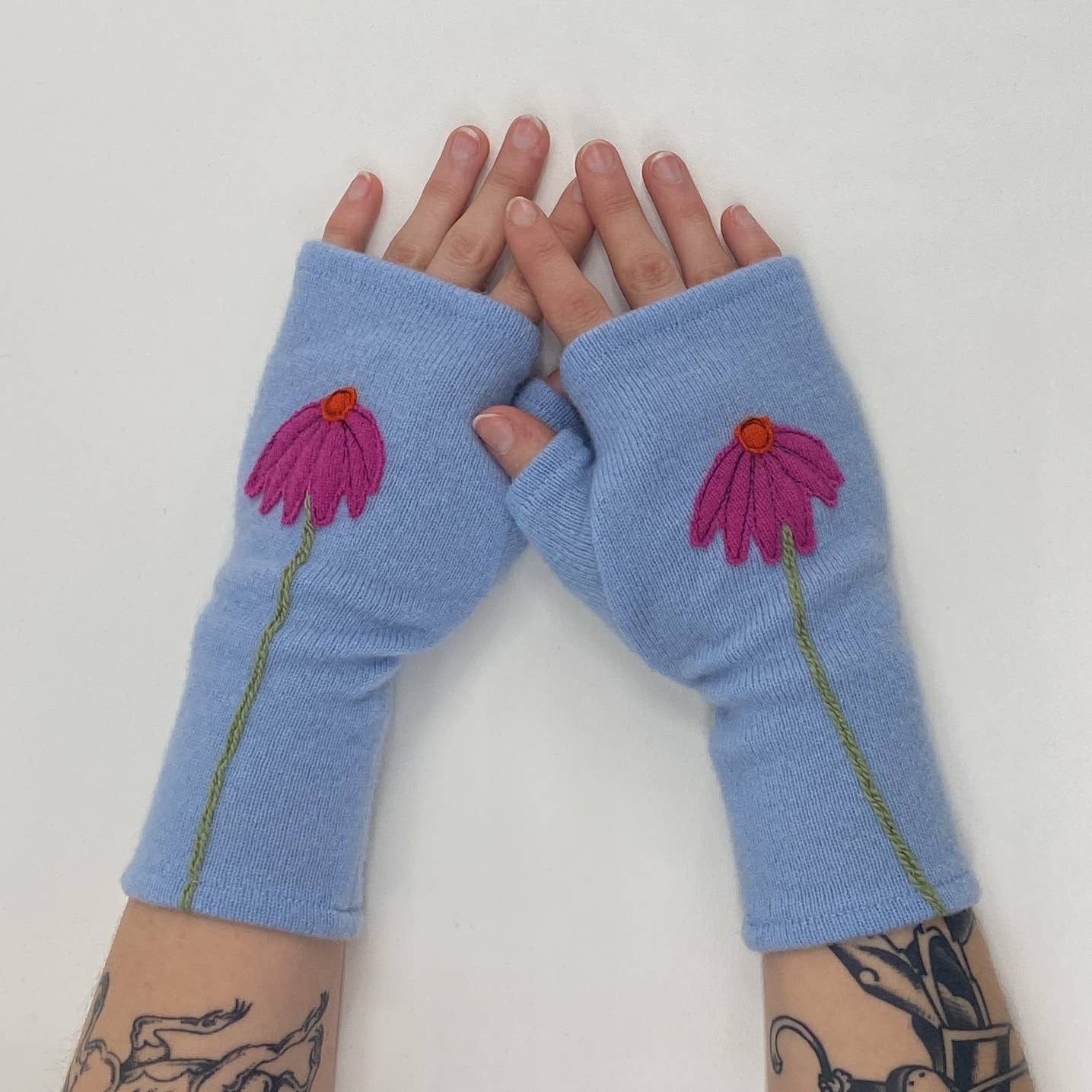 Fingerless Cashmere Gloves - Coneflower (Multiple Colors)