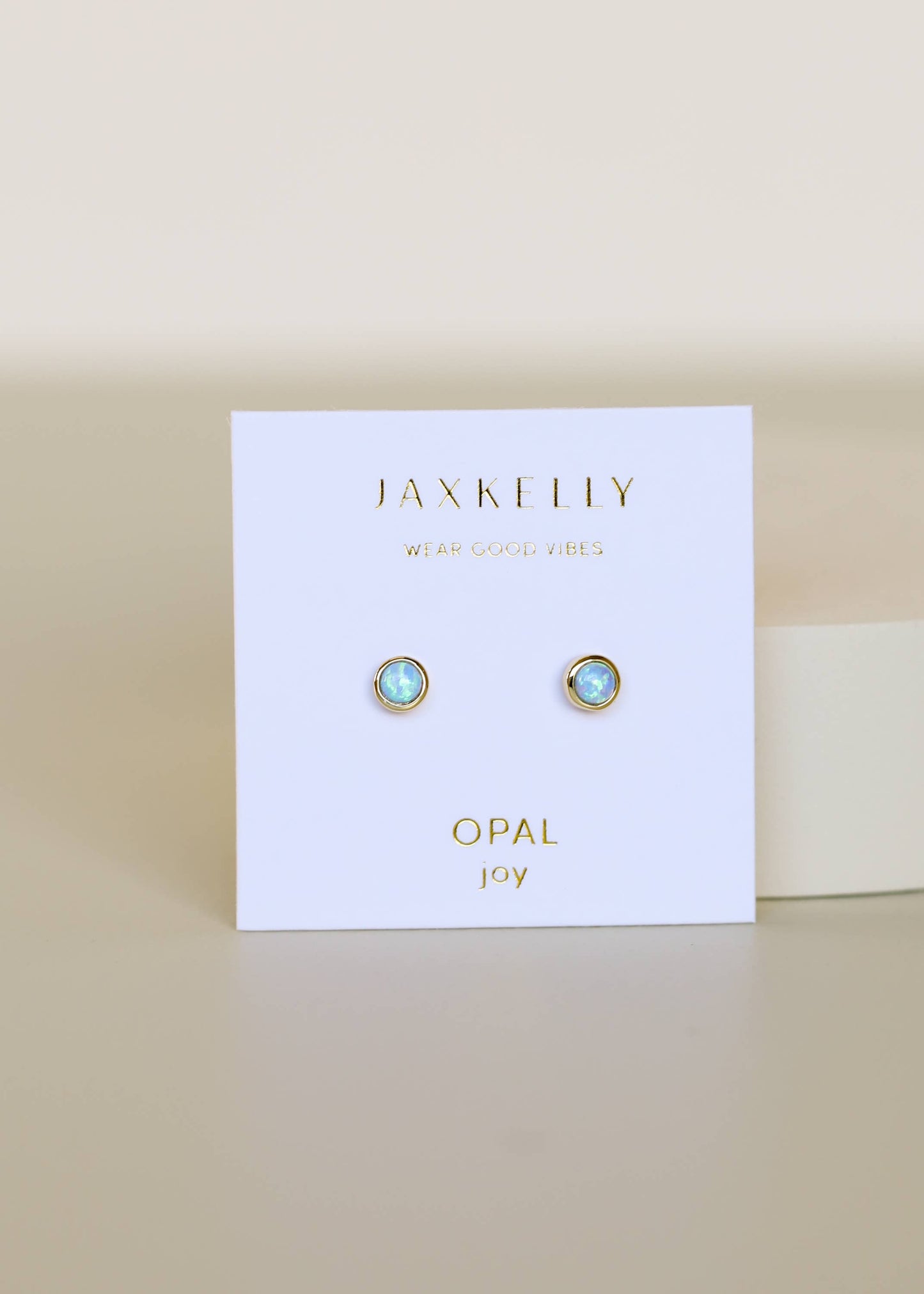 Fire Opal Simple Stud Gold Earrings