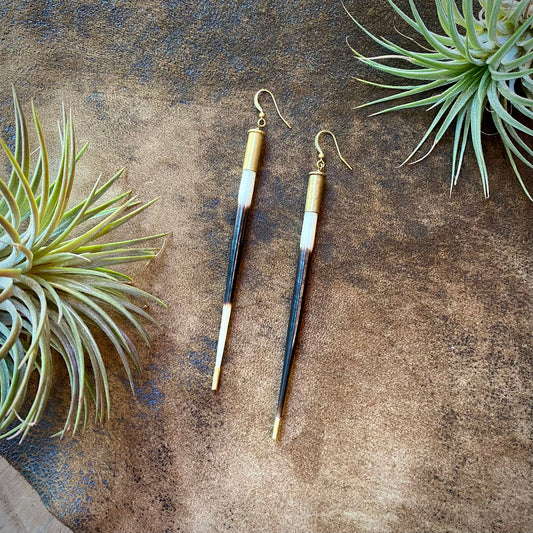 Porcupine Quill in Bullet Earrings