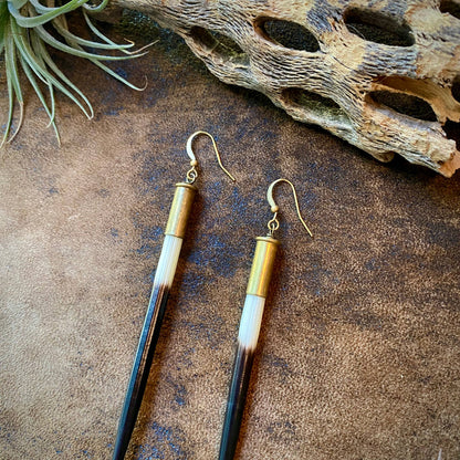 Porcupine Quill in Bullet Earrings