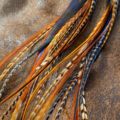Long Feather & Cone Earrings