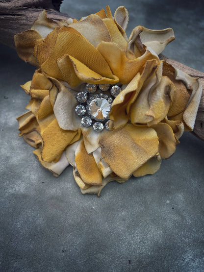 Hand cut Mustard Vintage Velvet Pin