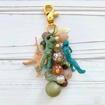 Green Army Guy Purse Charm