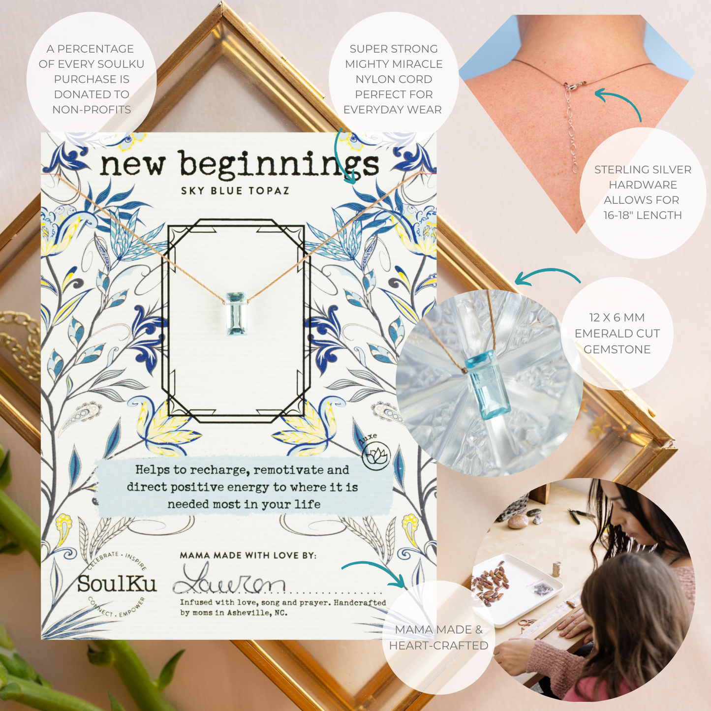 Sky Blue Topaz New Beginnings Necklace