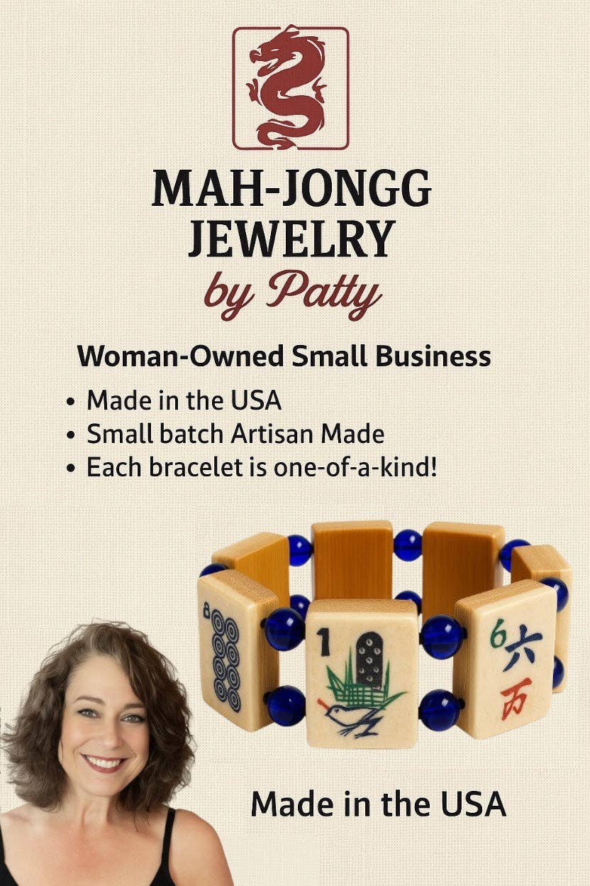 Mah-Jongg Jewelry by Patty - Vintage Handmade Bone & Bamboo Mah-Jongg Bracelet