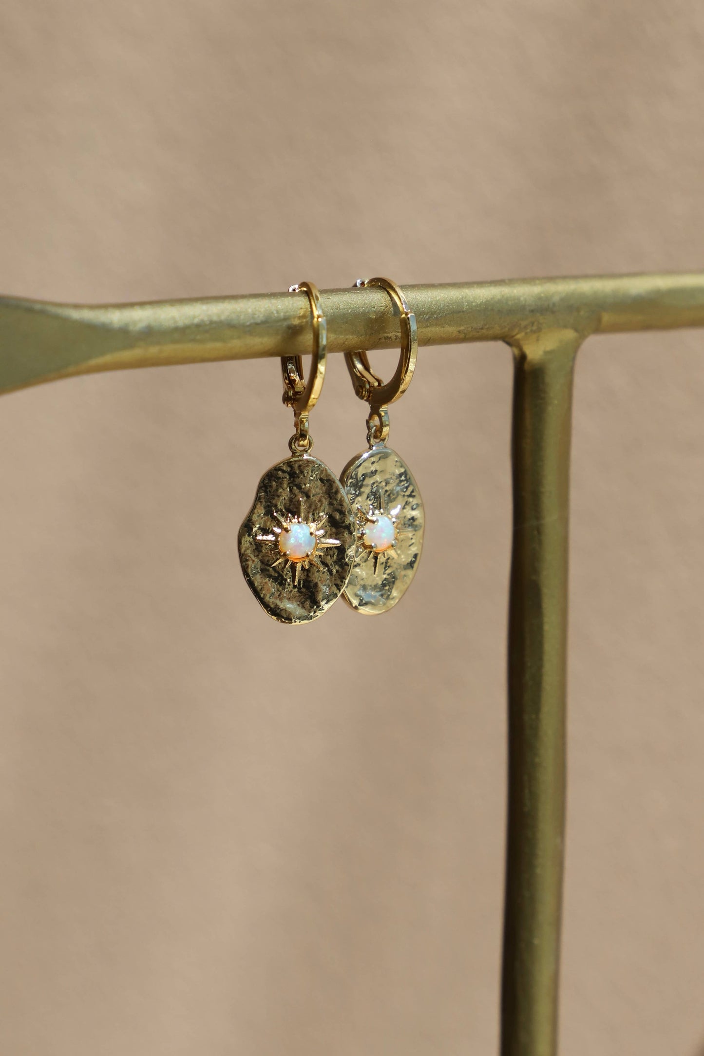 Frances Opal Huggies Earrings