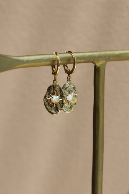 Frances Opal Huggies Earrings