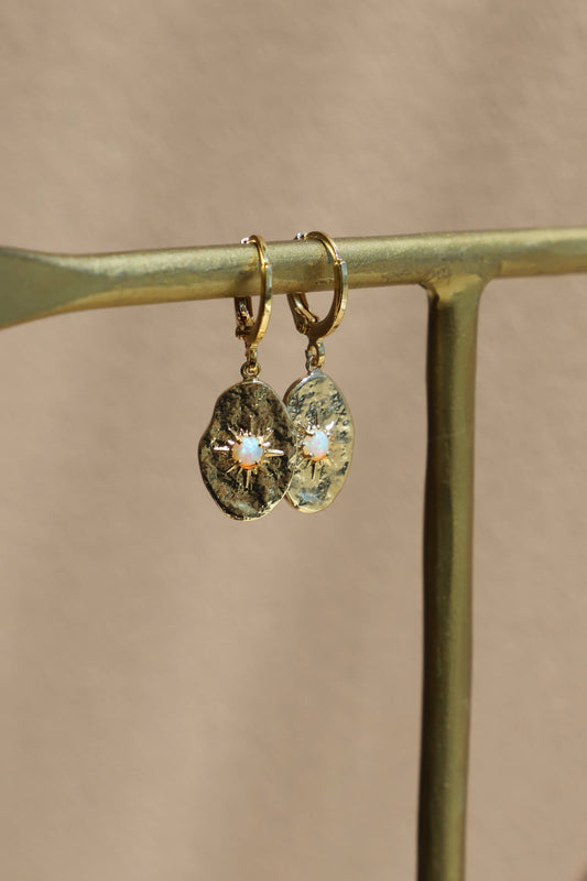 Frances Opal Huggies Earrings