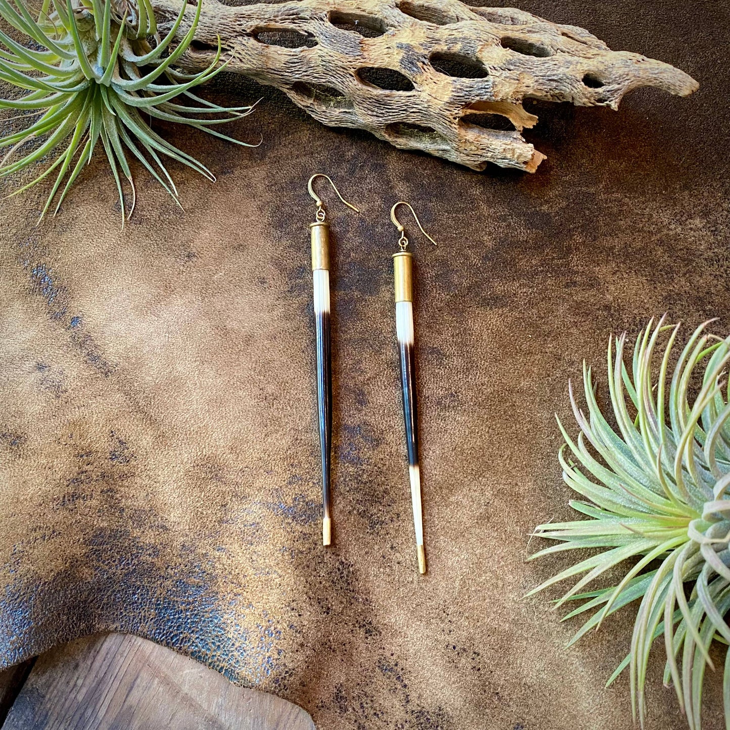 Porcupine Quill in Bullet Earrings