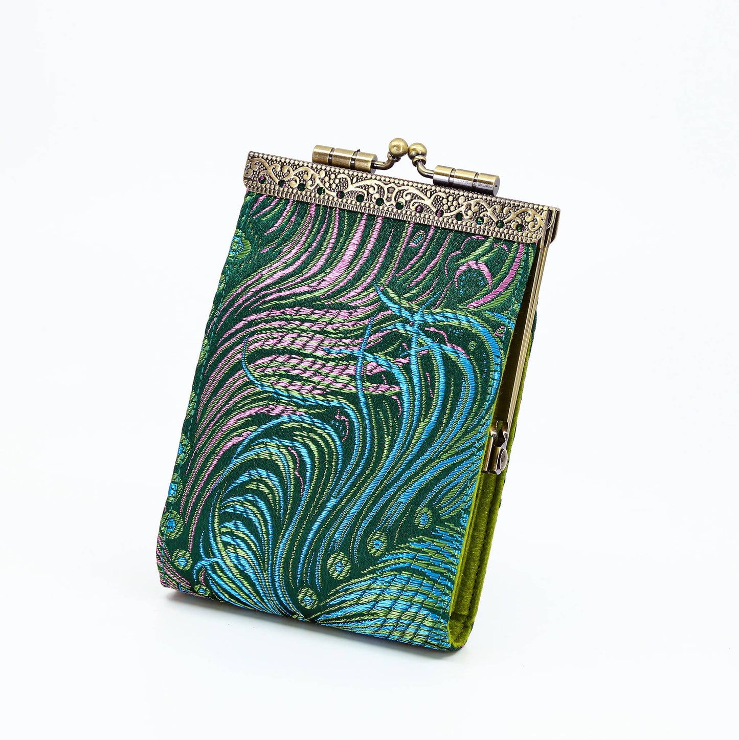 Peacock Brocade Card Holder / Wallet