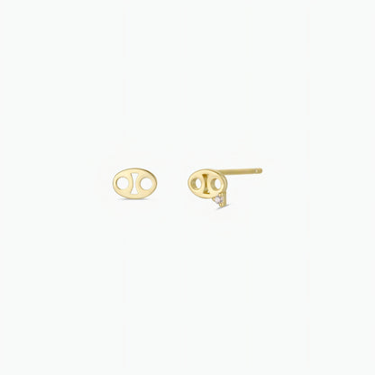 Cancer Zodiac Gold Earrings