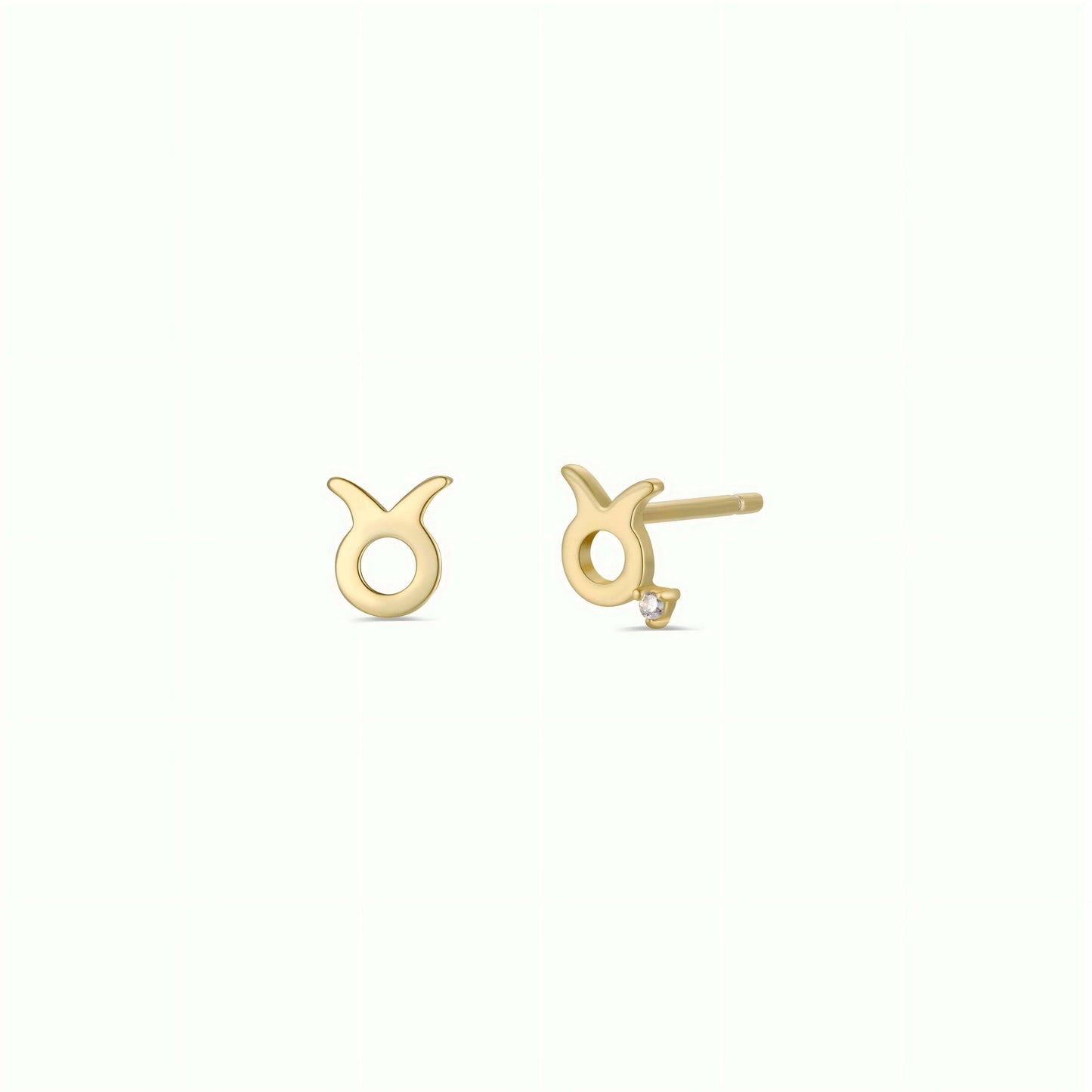 Taurus Zodiac Gold Earrings