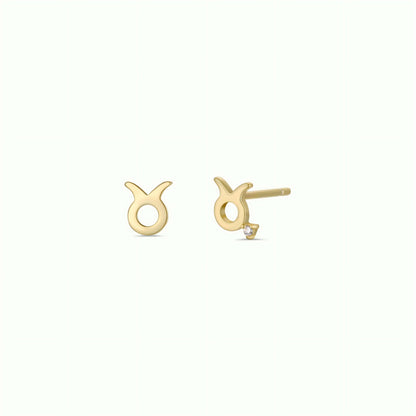 Taurus Zodiac Gold Earrings