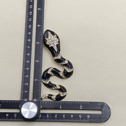 Multi-Style Inlaid Rhinestone Enamel Snake Brooch
