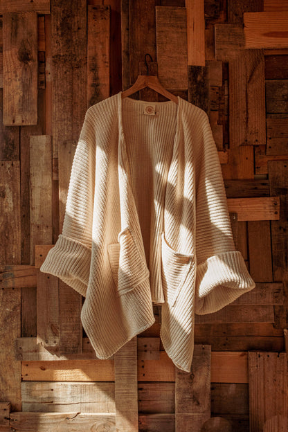 Bohemian Oversized Cardigan Sweater - 100% Organic Cotton