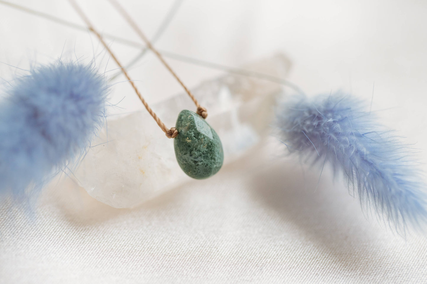 Moss Agate Flourish Necklace