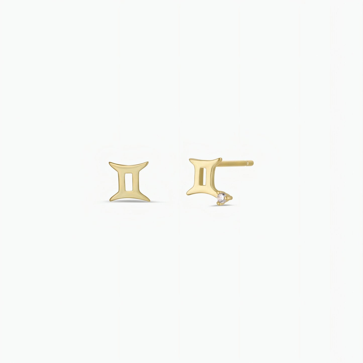 Gemini Zodiac Gold Earrings
