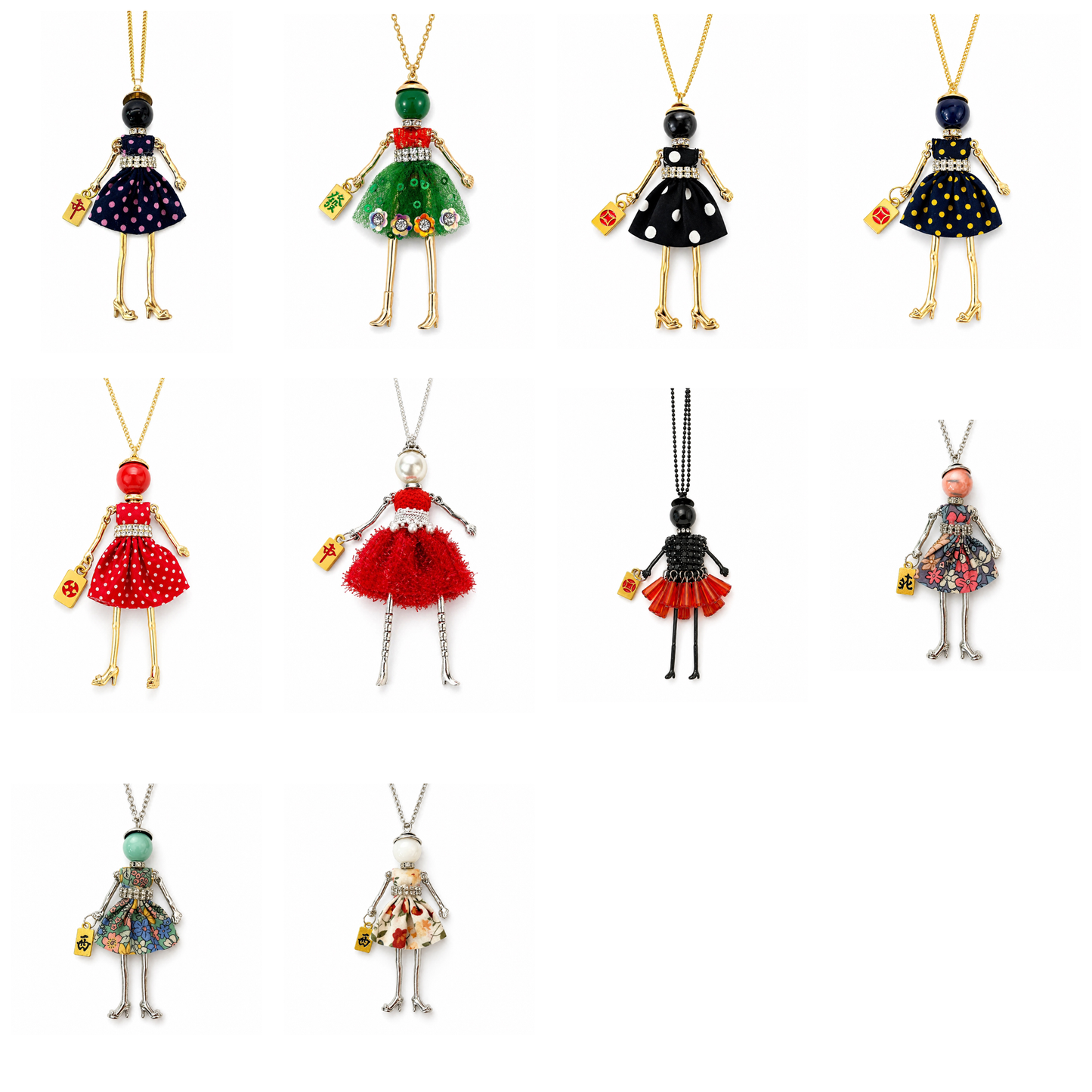 Mah-Jongg Jewelry by Patty - Mah Jongg Doll Trinket Necklace - Unique Gift for Mahjong Lovers