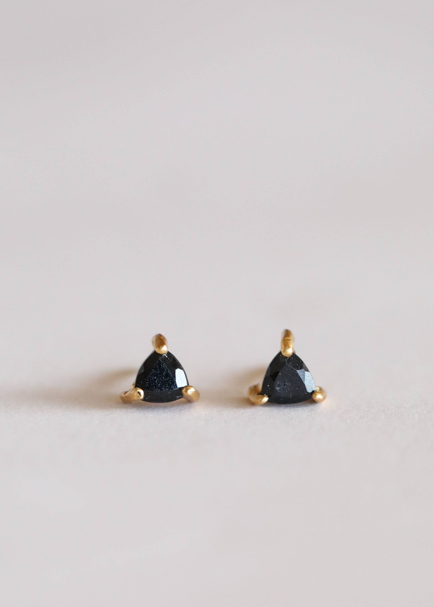Black Tourmaline Mini Energy Gem Gold Earrings