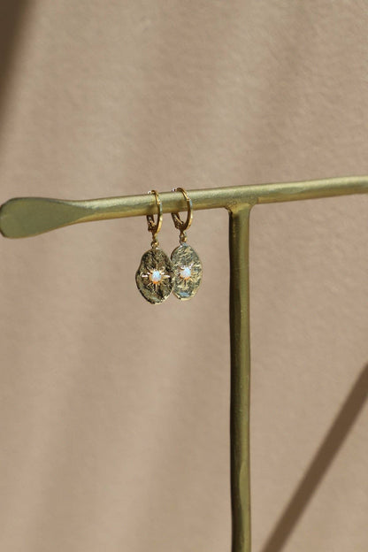 Frances Opal Huggies Earrings