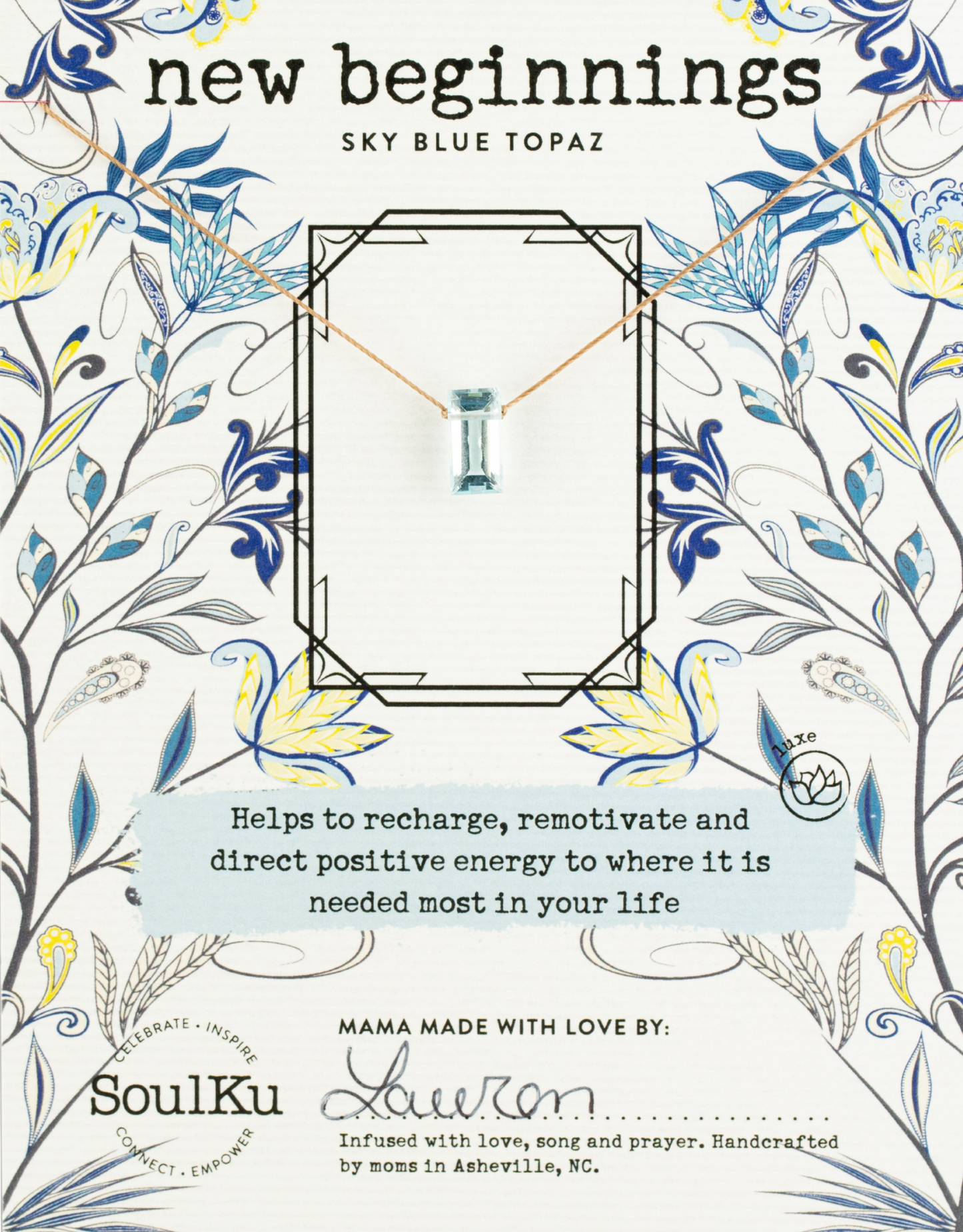 Sky Blue Topaz New Beginnings Necklace
