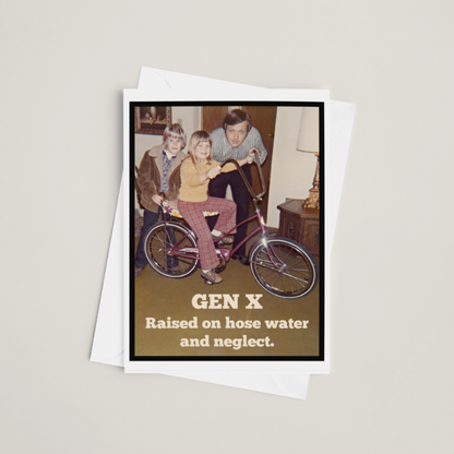 Vintage 70s Gen X Raised On Hose Water - Everyday Card