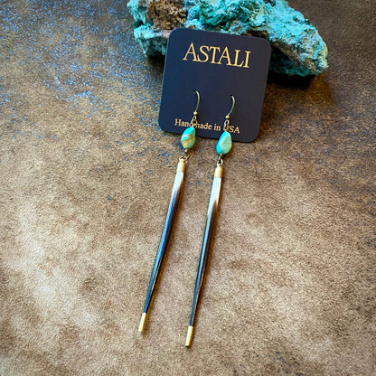 Porcupine Quill & Turquoise Earrings