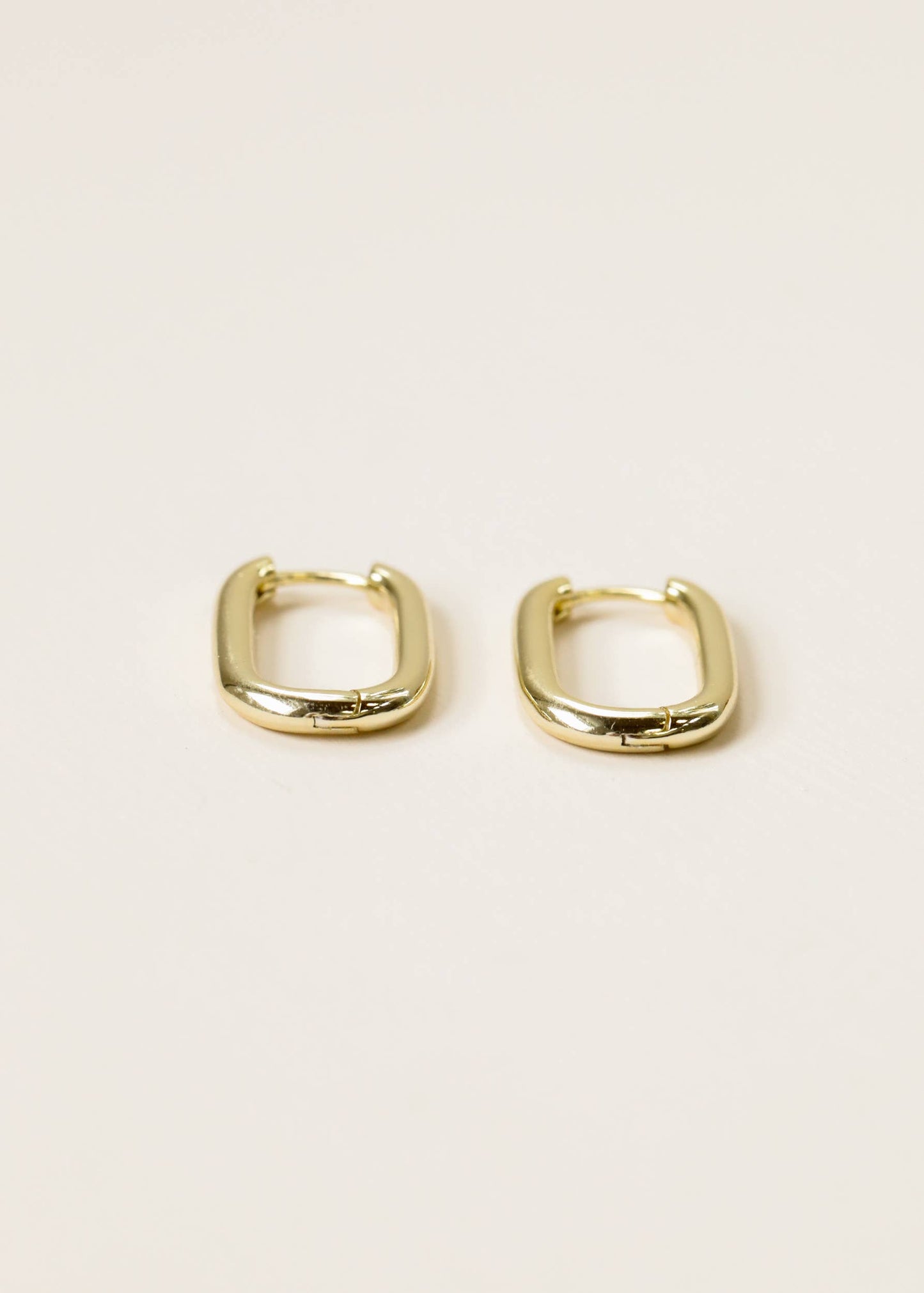 Large Rectangle Gold Hoop Earrings