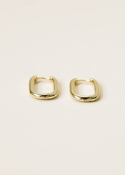 Large Rectangle Gold Hoop Earrings