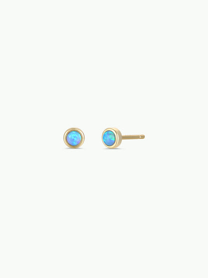 Fire Opal Simple Stud Gold Earrings