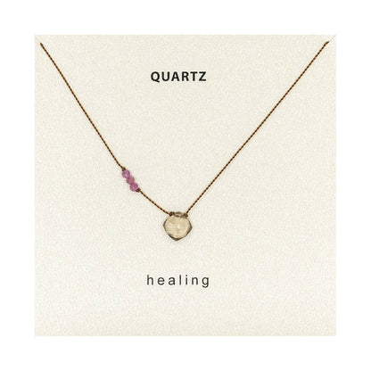 Smoky Quartz and Pink Tourmaline Healing Necklace