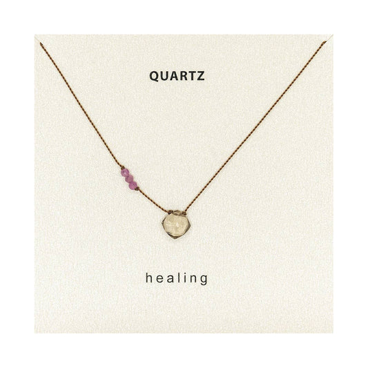 Smoky Quartz and Pink Tourmaline Healing Necklace
