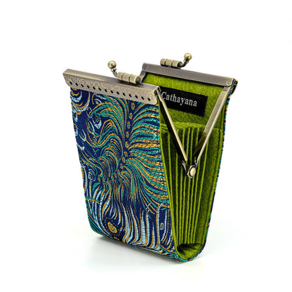 Peacock Brocade Card Holder / Wallet