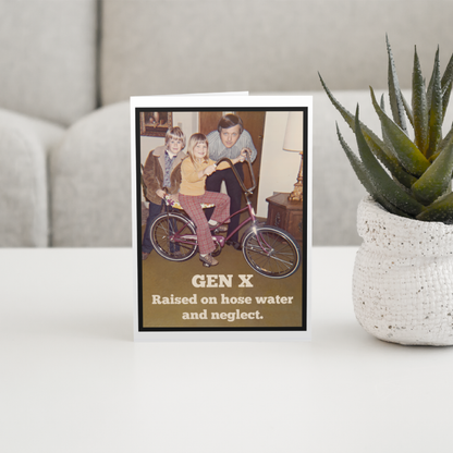 Vintage 70s Gen X Raised On Hose Water - Everyday Card