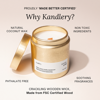 White Label Candle | 9 oz Gold Jar Eco Luxury | Coconut Wax