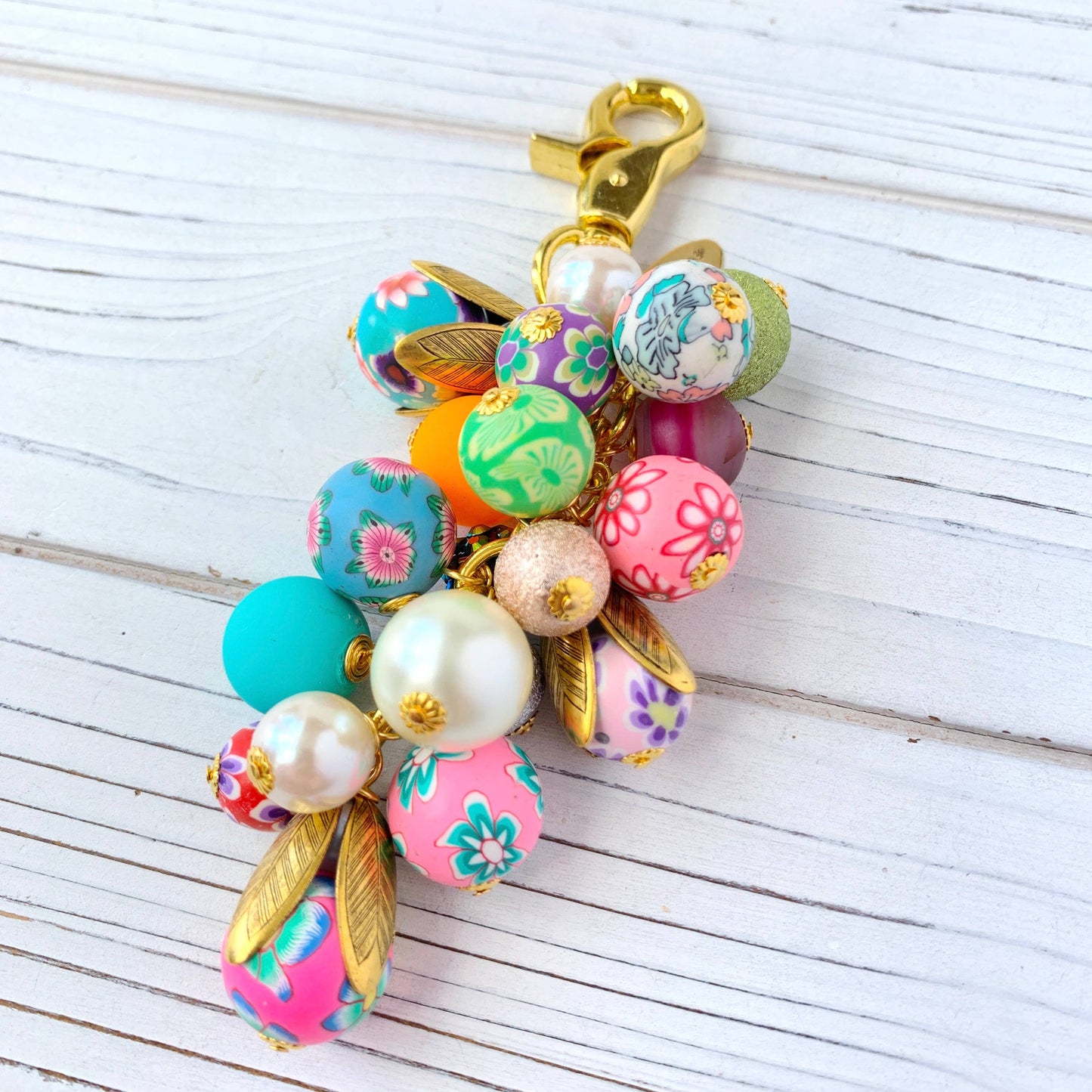 Bright Floral Purse Charm & Keychain