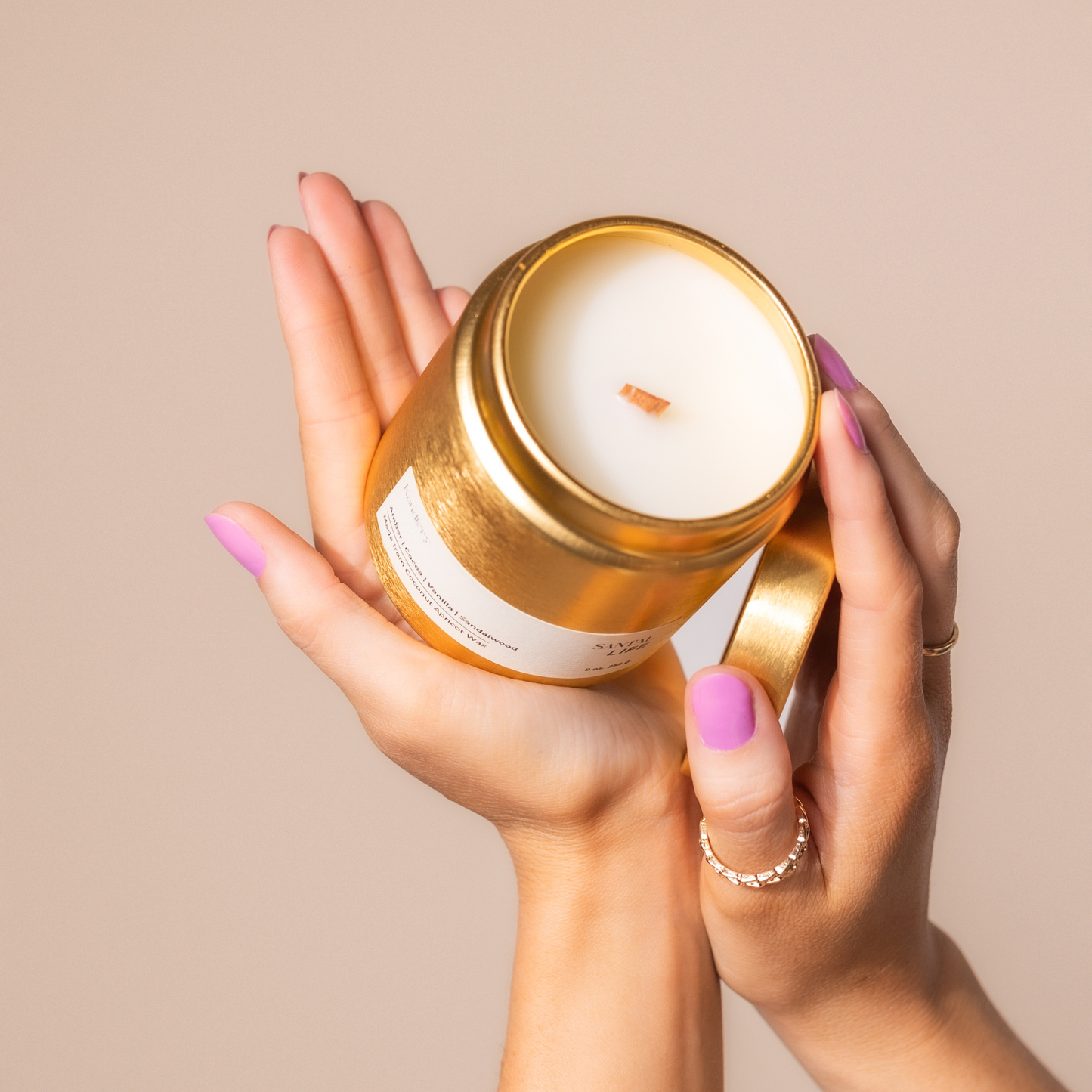 White Label Candle | 9 oz Gold Jar Eco Luxury | Coconut Wax