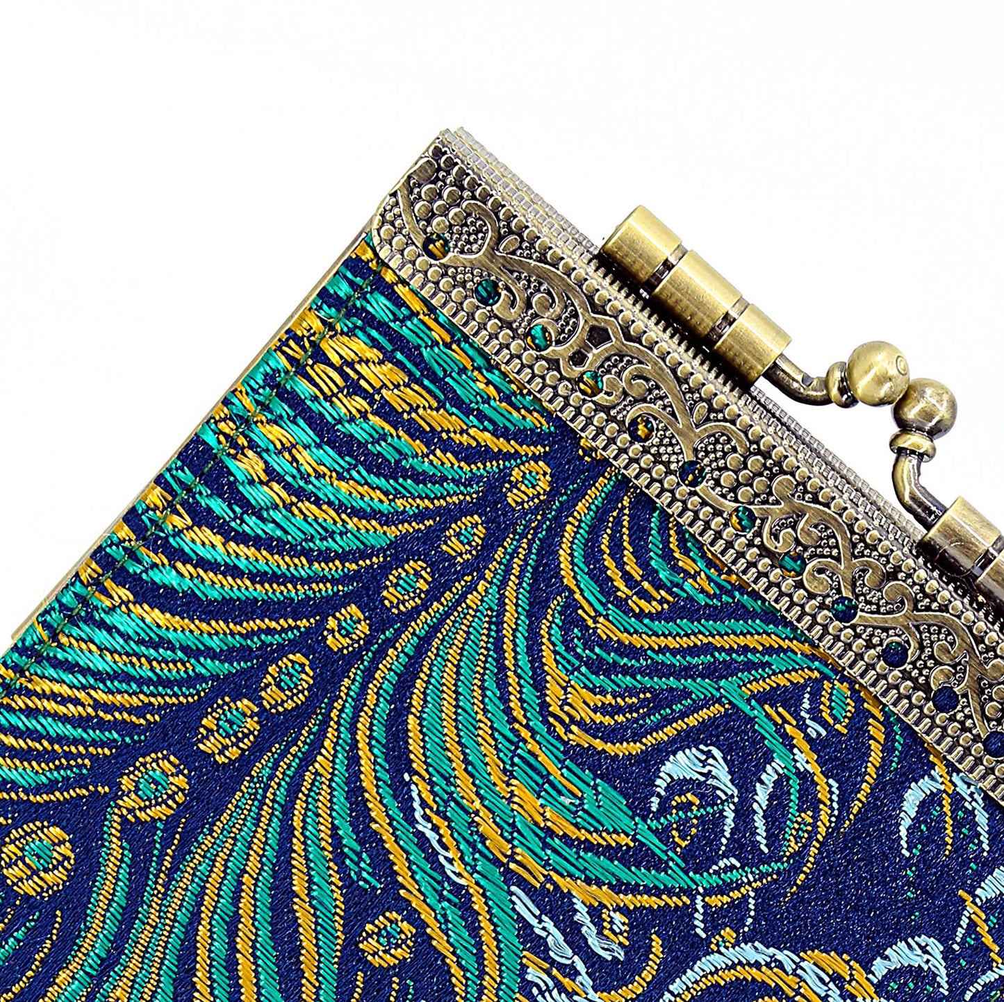 Peacock Brocade Card Holder / Wallet