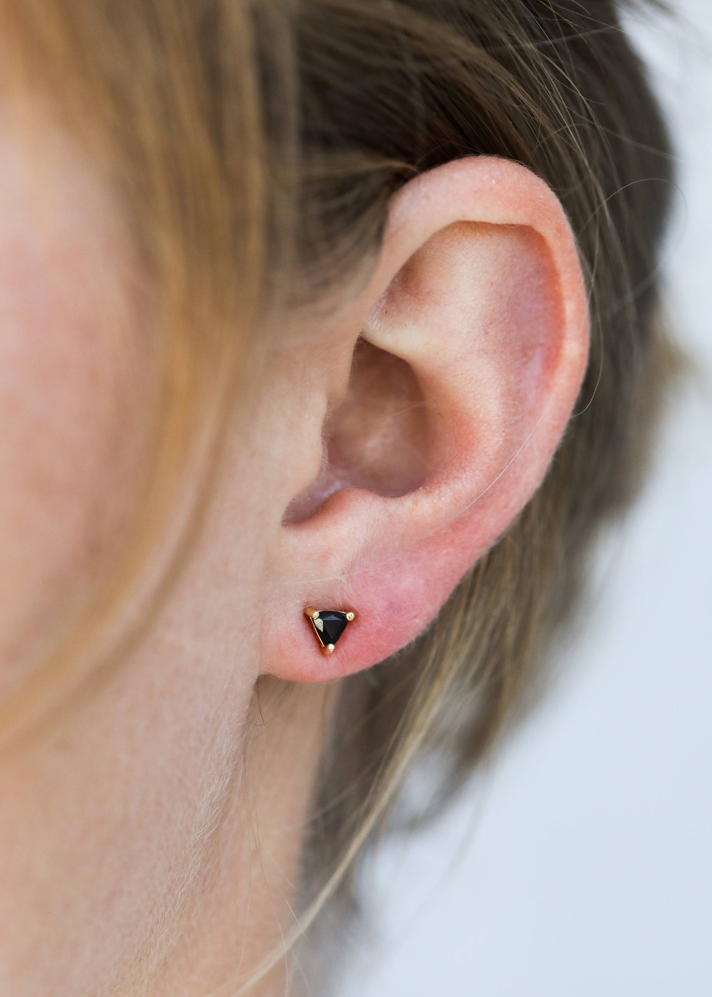 Black Tourmaline Mini Energy Gem Gold Earrings