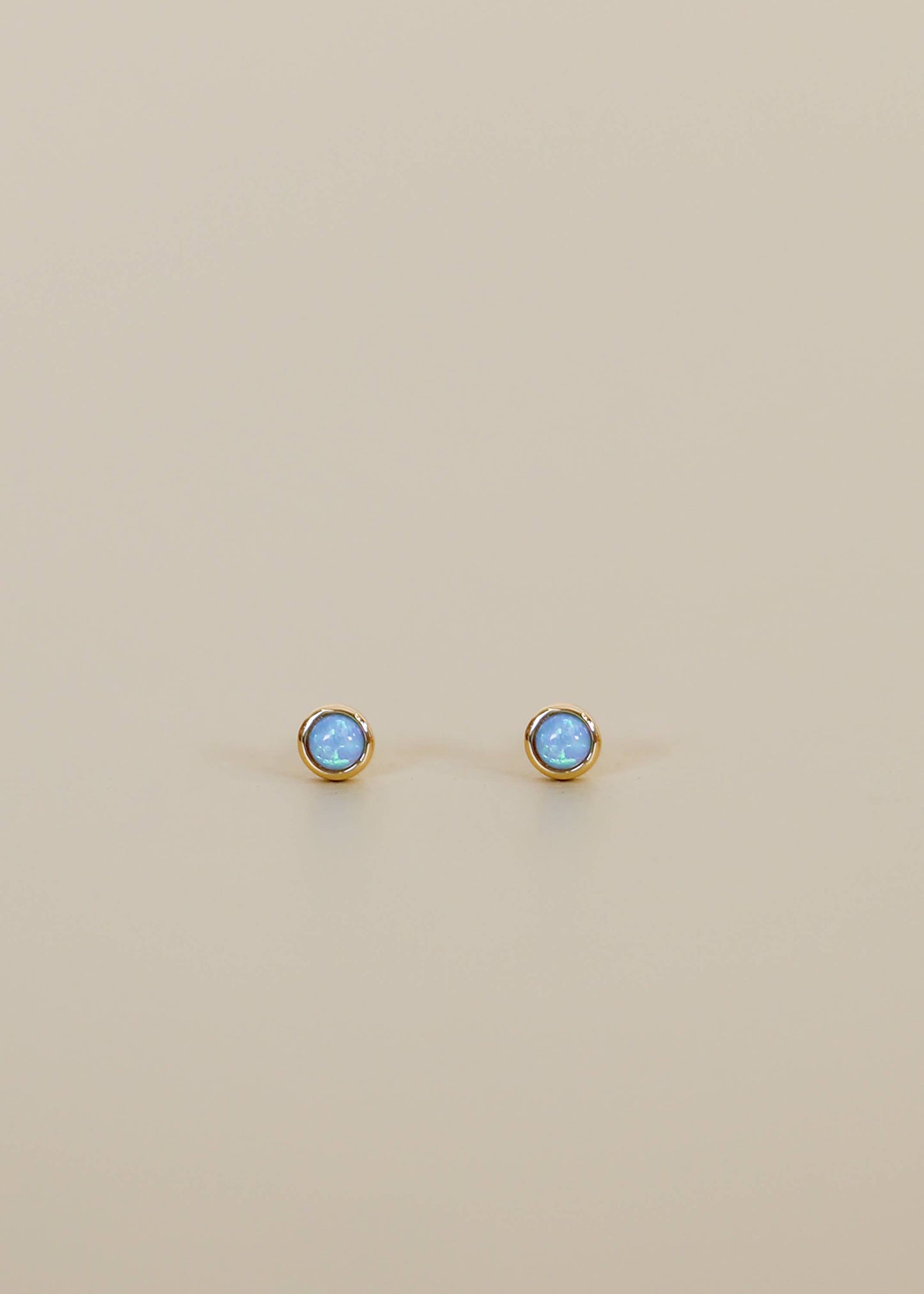 Fire Opal Simple Stud Gold Earrings