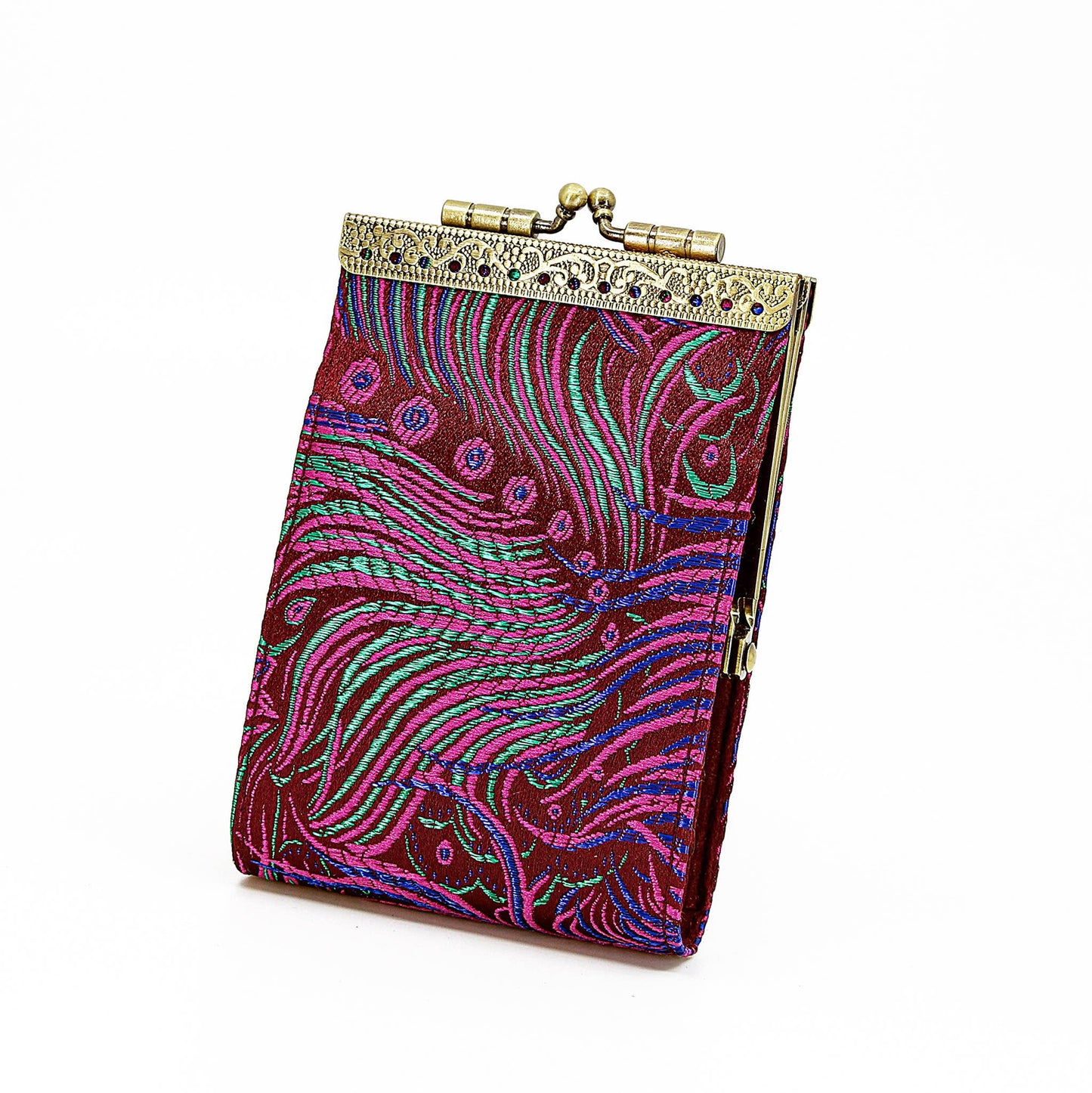 Peacock Brocade Card Holder / Wallet